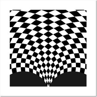 Chequered perspective - ask for other colours? Posters and Art